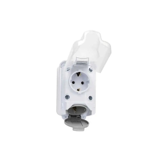 ATRA AQUA WHITE DOUBLE SOCKET IP44 1147