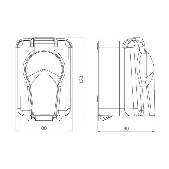 ATRA AQUA WHITE DOUBLE SOCKET IP44 1147