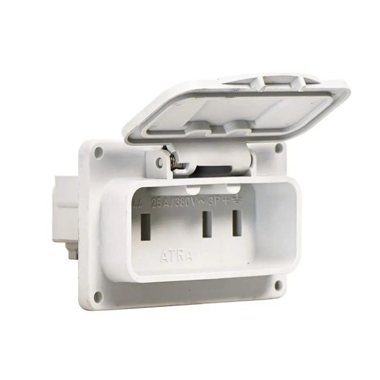 ATRA THREE-PHASE CONTACT IP44 WHITE 7143
