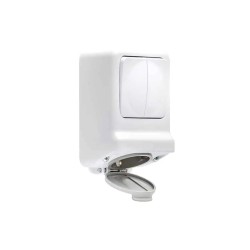 ATRA AQUA WHITE SWITCH AND DOUBLE SOCKET IP44 1145