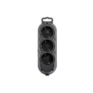 ATRA THREE SOCKET SPLITTER  RUBBER 7126 BLACK