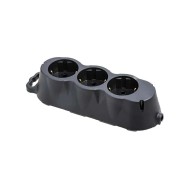ATRA THREE SOCKET SPLITTER  RUBBER 7126 BLACK