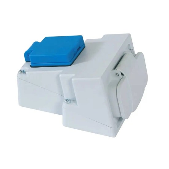 ATRA THREE-PHASE MODULE WITH COVER IP44 WHITE 7142