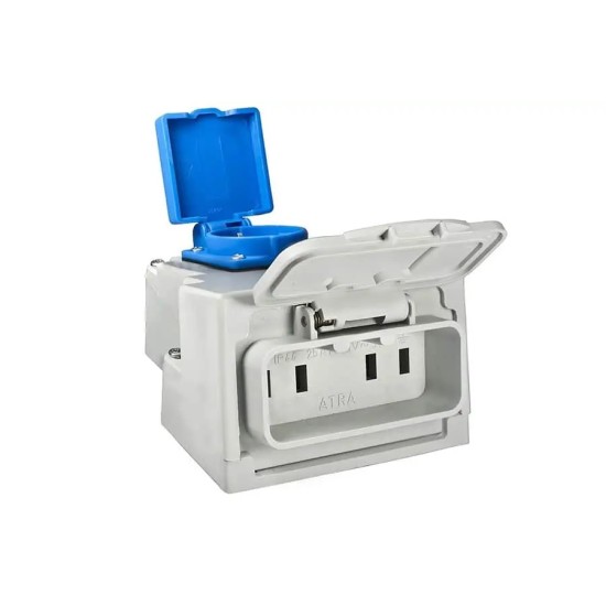 ATRA THREE-PHASE MODULE WITH COVER IP44 WHITE 7142
