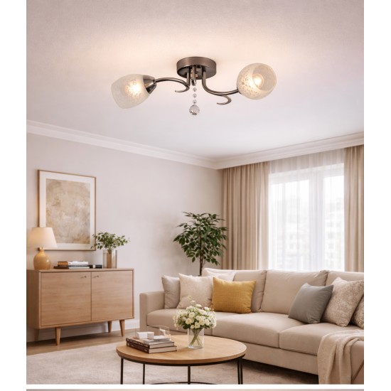 NIKOM CHANDELIER GRAPHITE PEARL NG74566-2