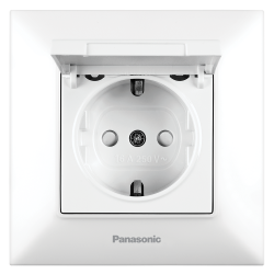 PANASONIC ARKEDIA WHITE SINGLE SOCKET WITH LID SAFETY SHUTTER