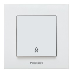 PANASONIC KARRE PLUS WHITE PUSH BUTTON WITH BELL SYMBOL COMPLETE