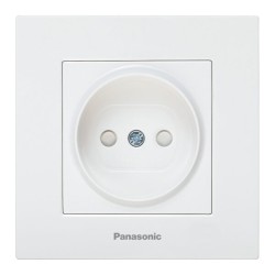 PANASONIC KARRE PLUS WHITE SOCKET 2P WITH SAFETY SHUTTER Complete