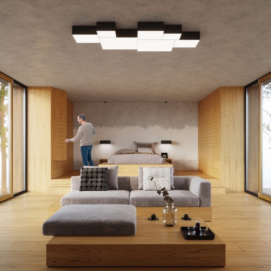SOLLUX CEILING LIGHT HORUS 35 BLACK E27 2x60W IP20 SL.0136