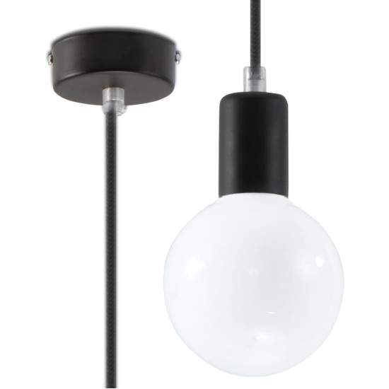 SOLLUX PENDUL EDISON E27 1x60W IP20 SL.0152 NEGRU