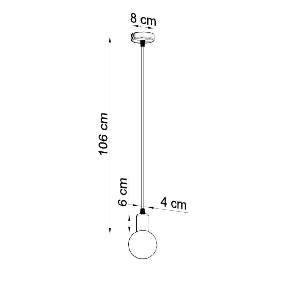 SOLLUX PENDUL EDISON E27 1x60W IP20 SL.0152 NEGRU