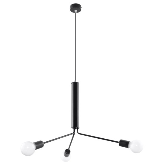 SOLLUX CHANDELIER DUOMO 3D BLACK E27 3x60W IP20 SL.0303