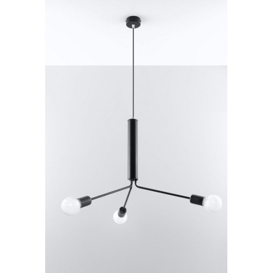 SOLLUX CHANDELIER DUOMO 3D BLACK E27 3x60W IP20 SL.0303