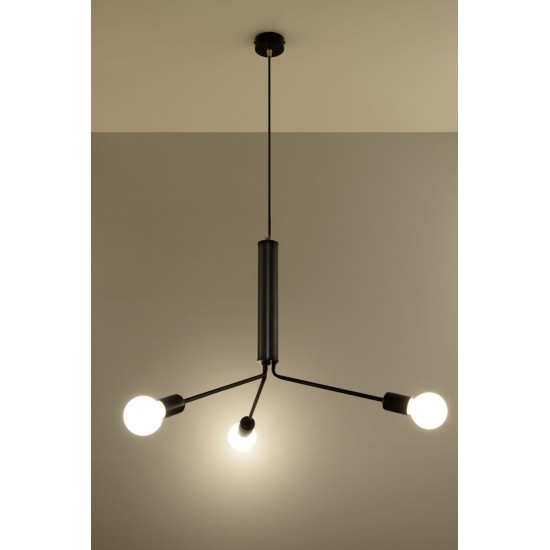 SOLLUX CHANDELIER DUOMO 3D BLACK E27 3x60W IP20 SL.0303