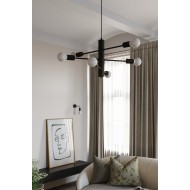 SOLLUX CHANDELIER DUOMO 5 BLACK E27 5x60W IP20 SL.0304