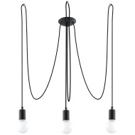 SOLLUX PENDUL EDISON 3 E27 3x60W IP20 SL.0370 NEGRU