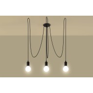 SOLLUX PENDUL EDISON 3 E27 3x60W IP20 SL.0370 NEGRU