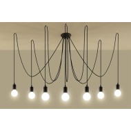 SOLLUX PENDUL EDISON 7 E27 7x60W IP20 SL.0372 NEGRU