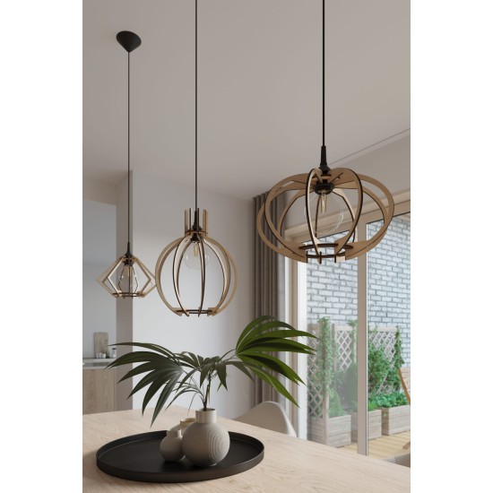 SOLLUX PENDANT WOOD MANDELINO SL.0392