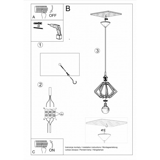 SOLLUX PENDANT WOOD POMPELMO SL.0393