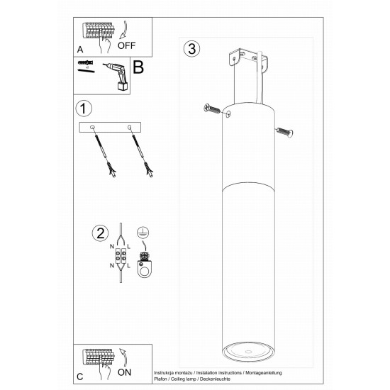 SOLLUX CEILING LIGHT, SPOT PABLO SL.0631