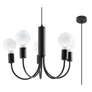 SOLLUX CHANDELIER PICCOLO 5 BLACK E27 5x60W IP20 SL.0855