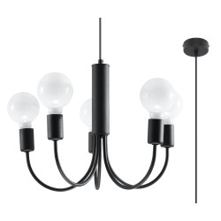 SOLLUX CHANDELIER PICCOLO 5 BLACK E27 5x60W IP20 SL.0855