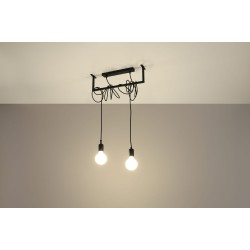 SOLLUX PENDUL SALAMANCA 2 E27 2x60W IP20 SL.0894 NEGRU