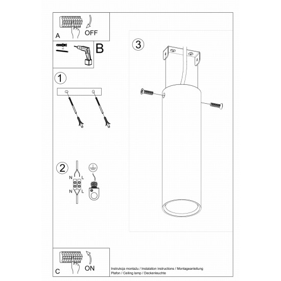 SOLLUX CEILING LIGHT, SPOT LAGOS 20 SL.1001