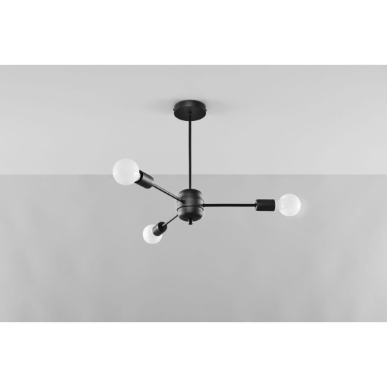 SOLLUX CANDELABRU LANGO 3 NEGRU E27 3x60W IP20 SL.1021