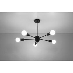 SOLLUX CANDELABRU LANGO 5 NEGRU E27 5x60W IP20 SL.1022