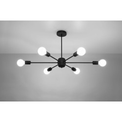 SOLLUX CANDELABRU LANGO 6 NEGRU E27 6x60W IP20 SL.1023