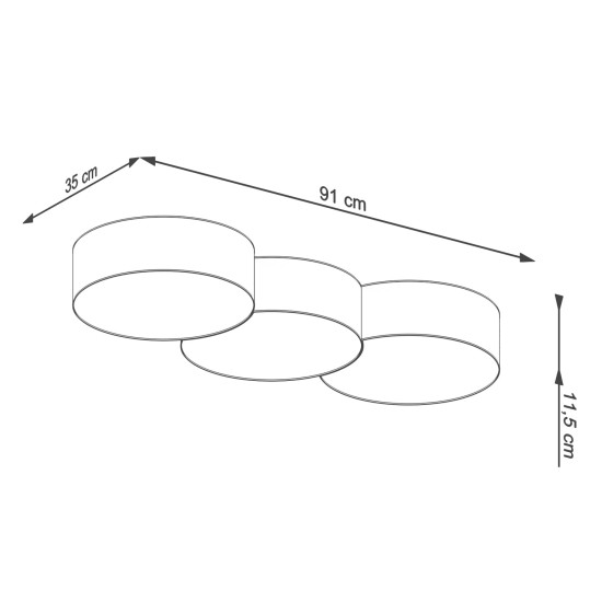 SOLLUX ПЛАФОН CIRCLE 3 A БЯЛ E27 6x60W IP20 SL.1051