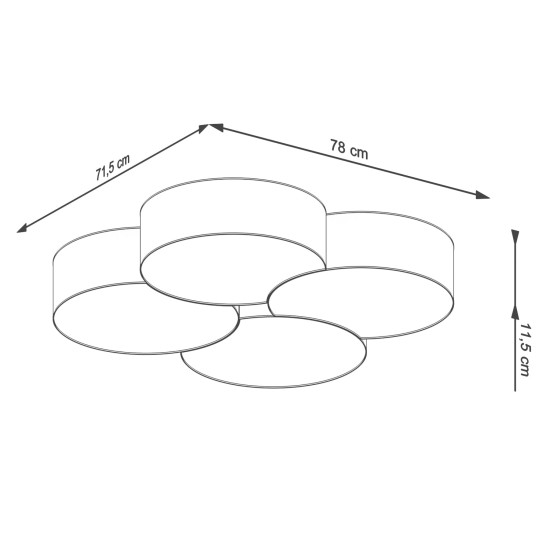 SOLLUX CEILING LIGHT CIRCLE 4 WHITE E27 4x60W IP20 SL.1053