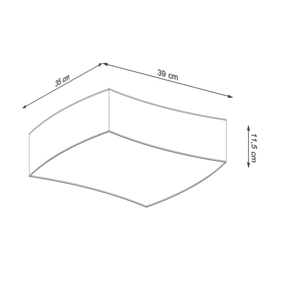 SOLLUX CEILING LIGHT SQUARE 1 WHITE E27 2x60W IP20 SL.1054