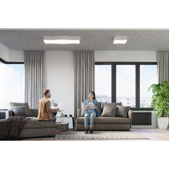 SOLLUX CEILING LIGHT SQUARE 1 WHITE E27 2x60W IP20 SL.1054