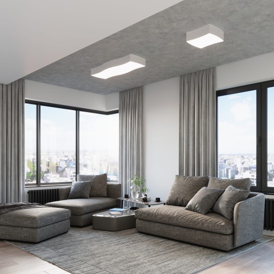 SOLLUX CEILING LIGHT SQUARE 1 WHITE E27 2x60W IP20 SL.1054