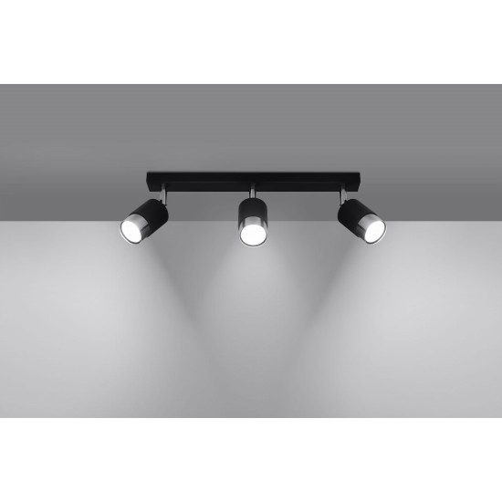 SOLLUX CEILING LAMP SPOT NERO 3 SL.1066