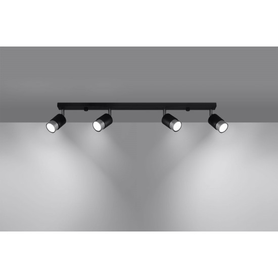 SOLLUX CEILING LAMP SPOT NERO 4 SL.1067