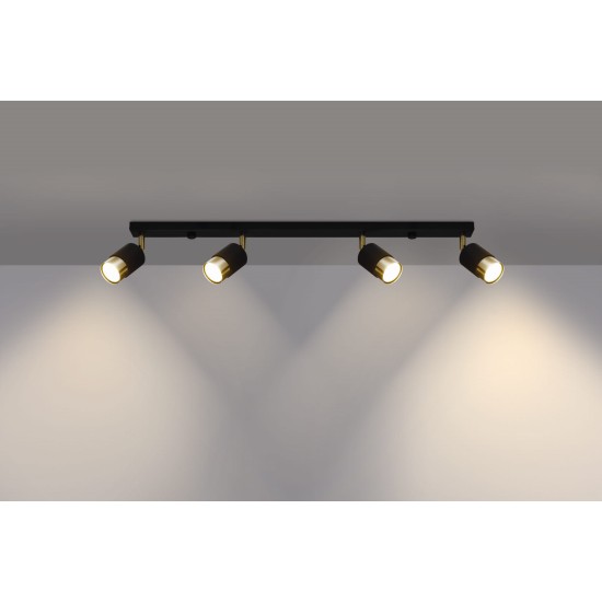 SOLLUX CEILING LAMP SPOT NERO 4 SL.1072