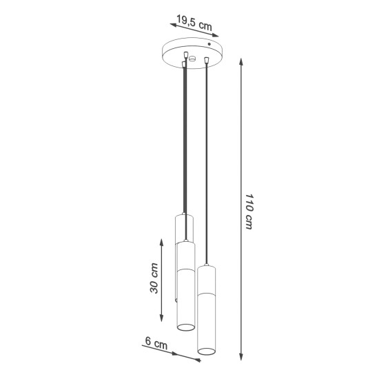 SOLLUX BORGIO P3 HANGING LAMP WHITE GU10 3X40W IP20 SL.1080