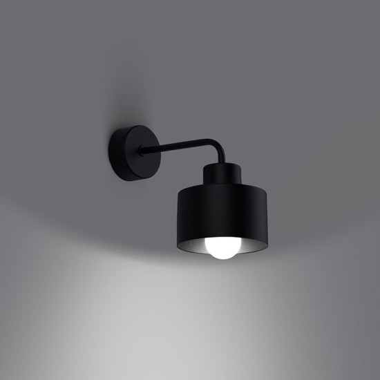 SOLLUX WALL LAMP SAVAR 1 BLACK SL.1129