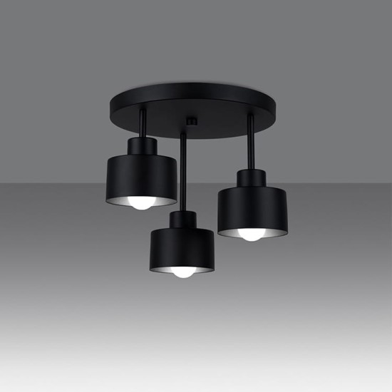 SOLLUX CHANDELIER SAVAR 3 BLACK E27 3x60W IP20 SL.1131