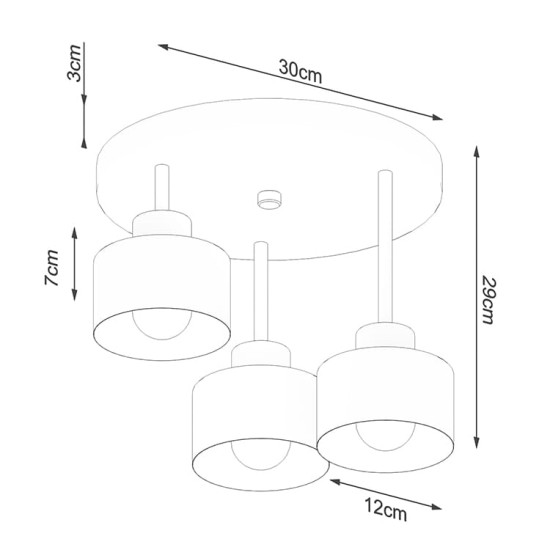 SOLLUX CHANDELIER SAVAR 3 BLACK E27 3x60W IP20 SL.1131