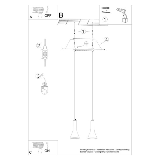 SOLLUX PENDANT GREY REA 2 SL.1224
