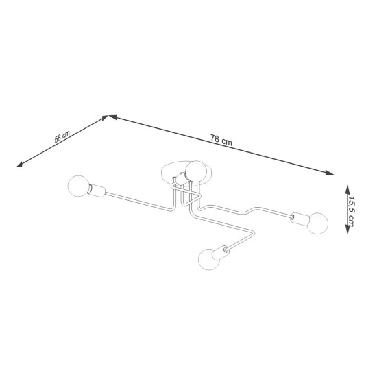 SOLLUX CHANDELIER VECTOR 4 WHITE SL.1442
