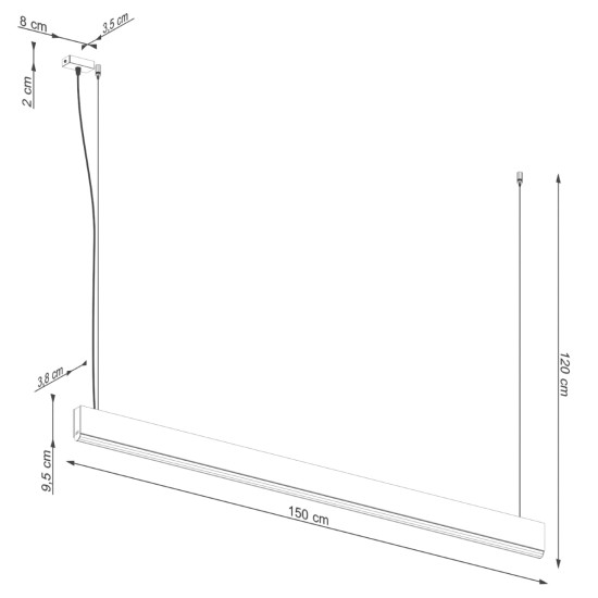 SOLLUX LED PENDUL LYKKE 150 LED 3000K TH.324