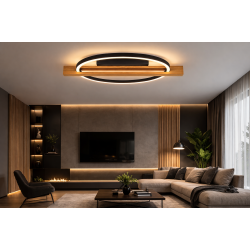 ITALUX LED ПЛАФОН NATANO ЧЕРЕН,СВЕТЛО ДЪРВО 16W 3000K PLF-55362-15W-WO