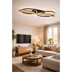 ITALUX LED ПЛАФОН NATANO ЧЕРЕН,СВЕТЛО ДЪРВО 28W 3000K 1050lm PLF-55362-25W-WO