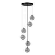 KAJA CHANDELIER MONZA GLASS GRAPHITE 6XG9 Ø12 K-5704